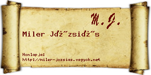 Miler Józsiás névjegykártya